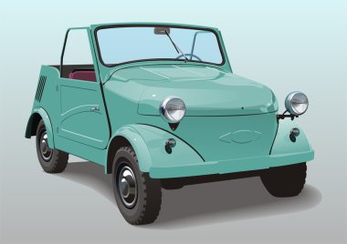 Vector retro mini-car clipart