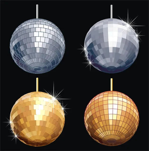 Insieme disco-ball vettoriale isolato — Vettoriale Stock