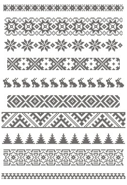 Borders, embroidery clipart