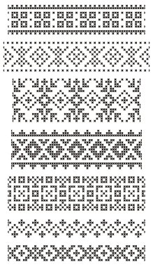 Borders, embroidery clipart