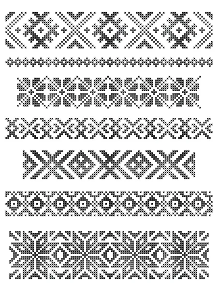 Borders, embroidery — Stock Vector