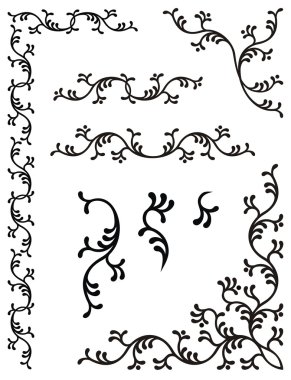 Elements of floral ornament clipart