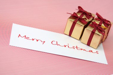 Christmas boxes a congratulatory card clipart