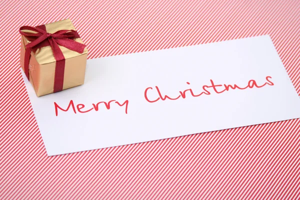 Vánoční box gratulací kartu — Stock fotografie