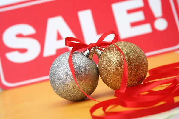 Sale of Christmas spheres — Stock Photo, Image