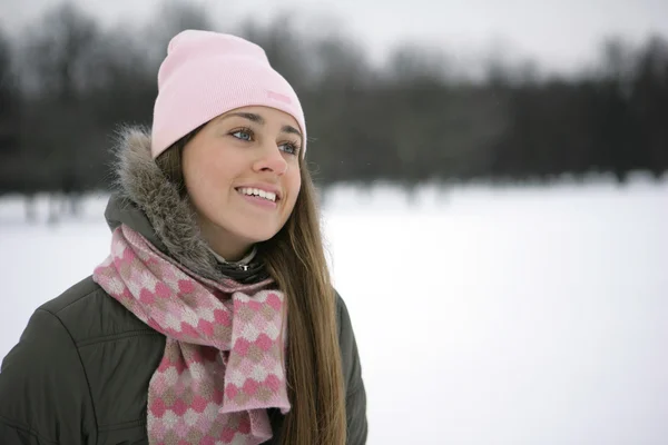 Woman in Snow — Stock Photo, Image