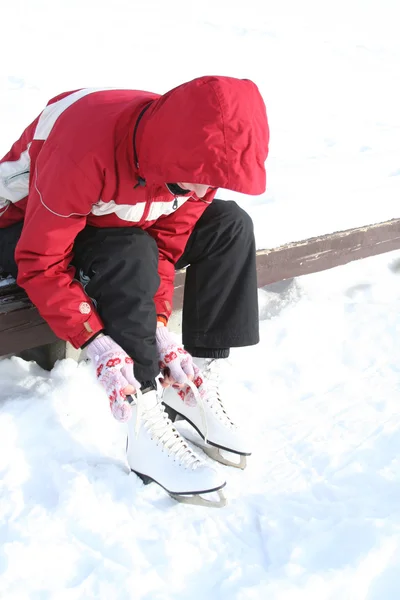 Vorbereitung Eislaufen — Stockfoto