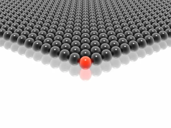 Red leader of balls group — Stock Photo, Image
