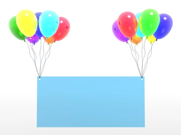 Regenboog baloons met leeg leeg — Stockfoto
