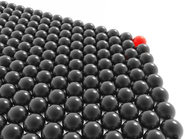 Red leader of balls group — Stock Photo, Image