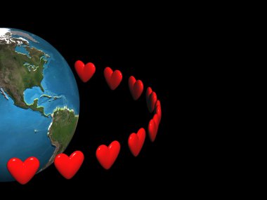 Orbiting hearts clipart