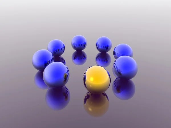 Blue 3d spheres — Stock Photo, Image