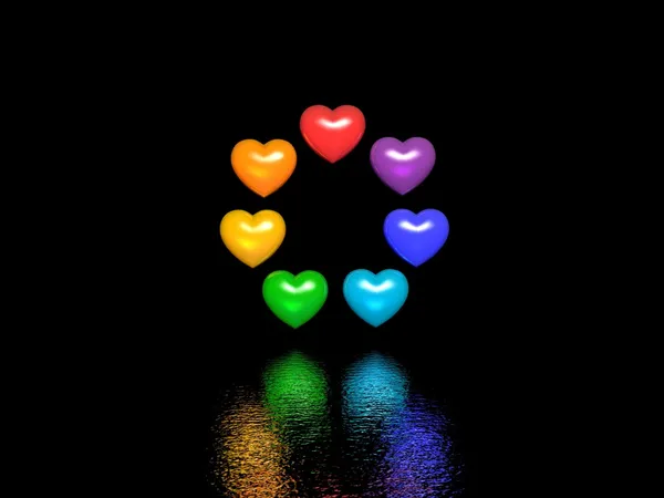 Corazones de arco iris — Foto de Stock