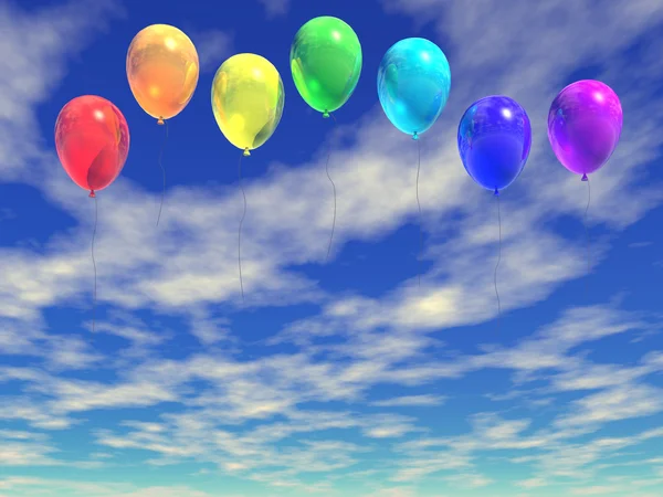 Regenboog ballons — Stockfoto