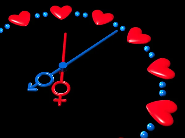 발렌타인 데이 시계 — 스톡 사진