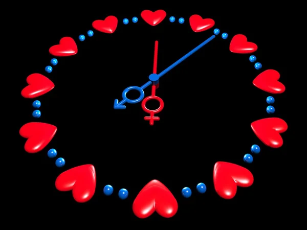 Valentines horloge — Stockfoto