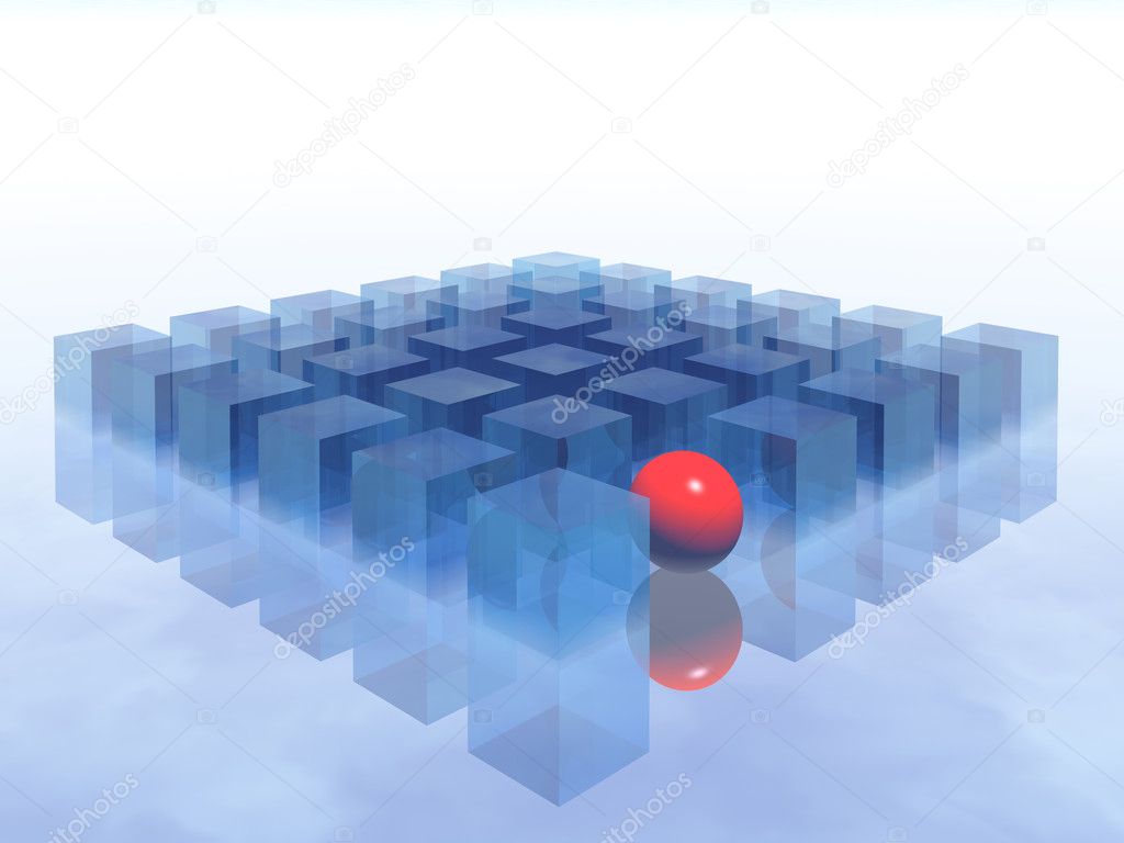 Red ball & boxes