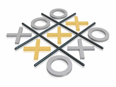 3D noughts and crosses clipart