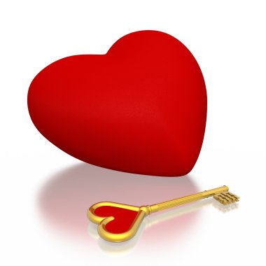 Heart and key clipart