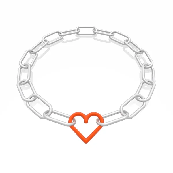 Chain frame with heart — Stock Photo, Image