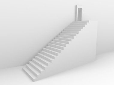 Monochromic 3d rendered image of stair clipart
