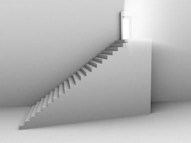 Monochromic 3d rendered image of stair clipart