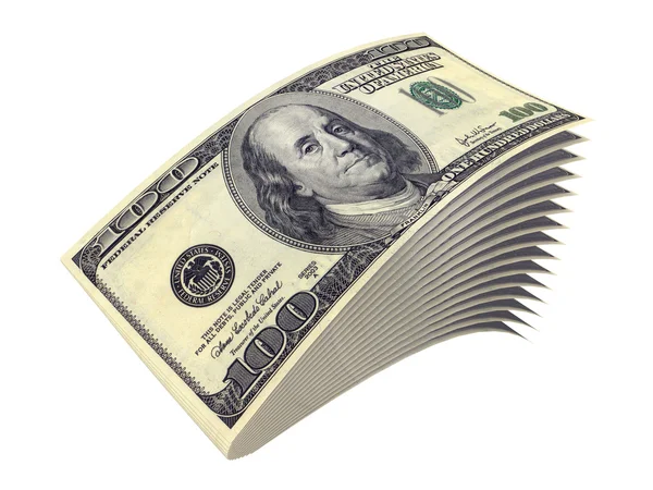 Кілька доларів банкноти ізольовані — стокове фото