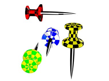 renkli plastik pushpins