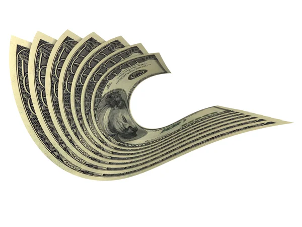 Dynamic composition of several dollars — Stock Photo, Image
