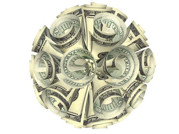 Ovale samenstelling van buis bankbiljetten — Stockfoto