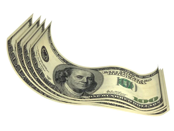 Ізольовані на білому зображенні доларів — стокове фото