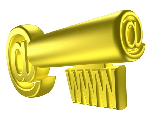 Imagem renderizada da chave de ouro estilizado — Fotografia de Stock