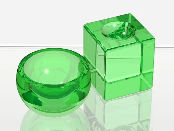 Dos objetos de vidrio para spa — Foto de Stock
