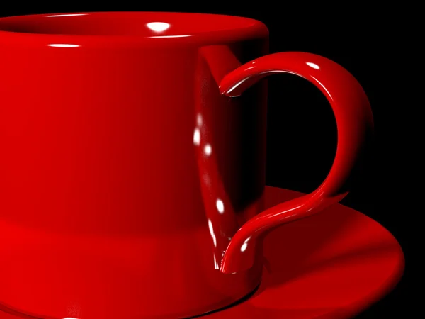 stock image Red cup and the saucer