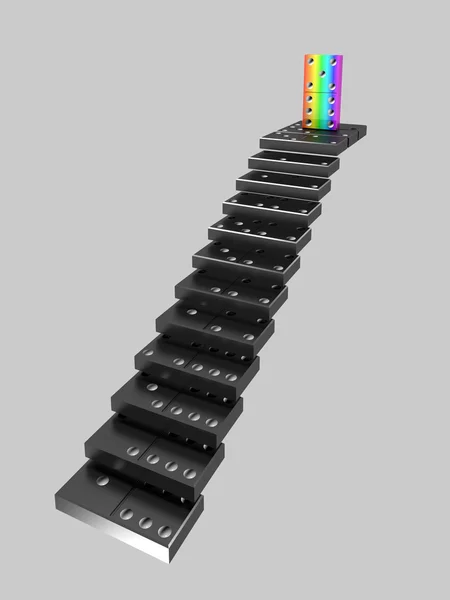 Satır merdiven formüle dominous — Stok fotoğraf