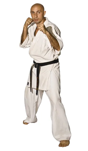 Karateka men fighting — Stock Photo, Image