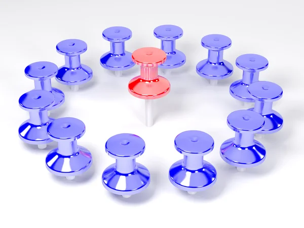 Renkli plastik pushpins — Stok fotoğraf