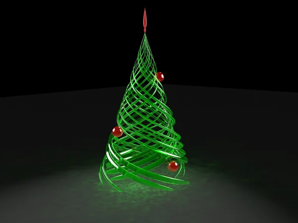 様式化されたクリスマスの松の木をレンダリング — ストック写真