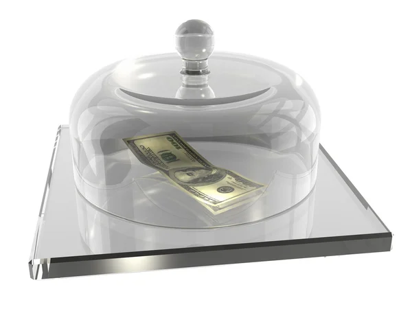 Dollars under the glass cover — Stock Photo, Image