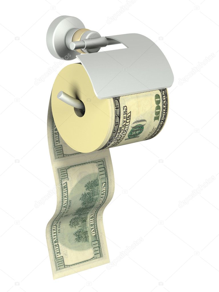 Roll of dollars anchored in holder