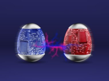 Hi technology Easter eggs clipart