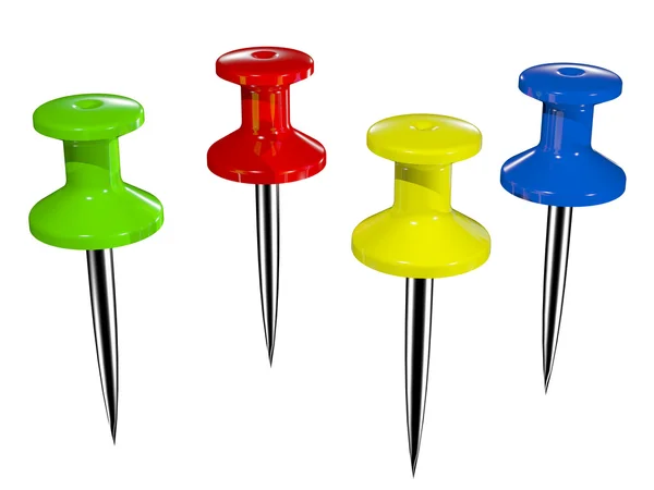 Renkli plastik pushpins — Stok fotoğraf