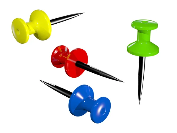 Colored plastic pushpins — Stock Photo, Image