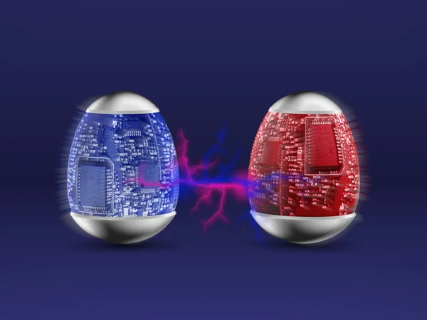 Привіт технології великодні яйця Стокова Картинка