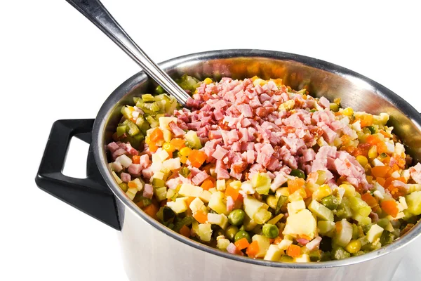 Russian salad ingredients — Stock Photo, Image