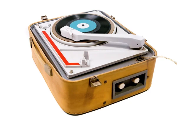 Retro gramofon przenośne — Zdjęcie stockowe