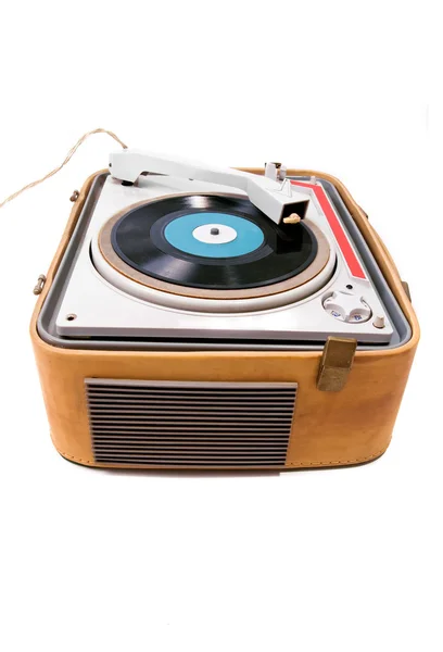 Retro přenosný gramofon — Stock fotografie