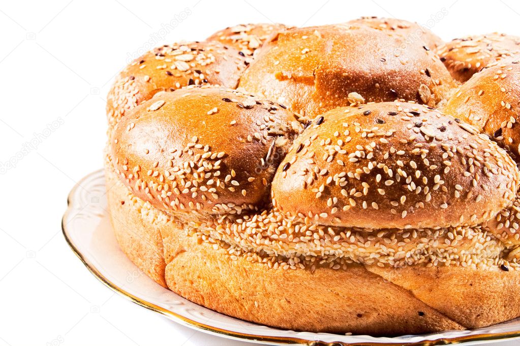 Macedonian bread with sesame seeds — Stock Photo © anatema 1552198