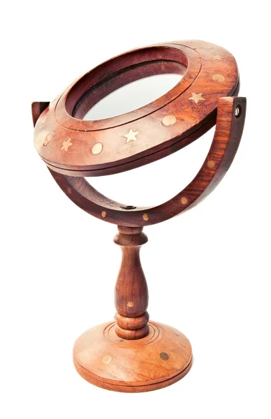 Um espelho vintage de madeira — Fotografia de Stock