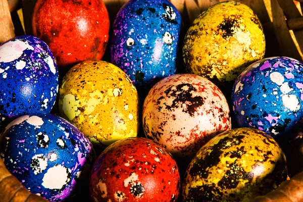 Close up of painted Easter eggs — Stock Photo, Image